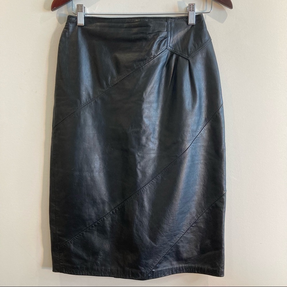 BB DAKOTA Sz 7-8 By Steve Madden Leather Pencil Lined Y2K Skirt